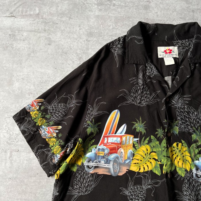 80年代 90年代 レーヨン ブラック アロハシャツ ハワイ製アメ 車柄 | Vintage.City 빈티지숍, 빈티지 코디 정보