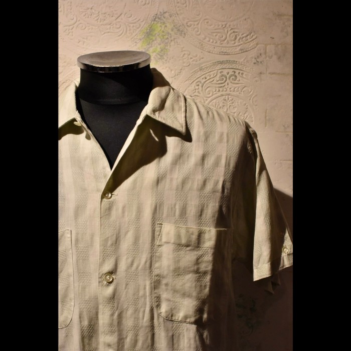 us 1960's cotton jacquard s/s shirt | Vintage.City 빈티지숍, 빈티지 코디 정보