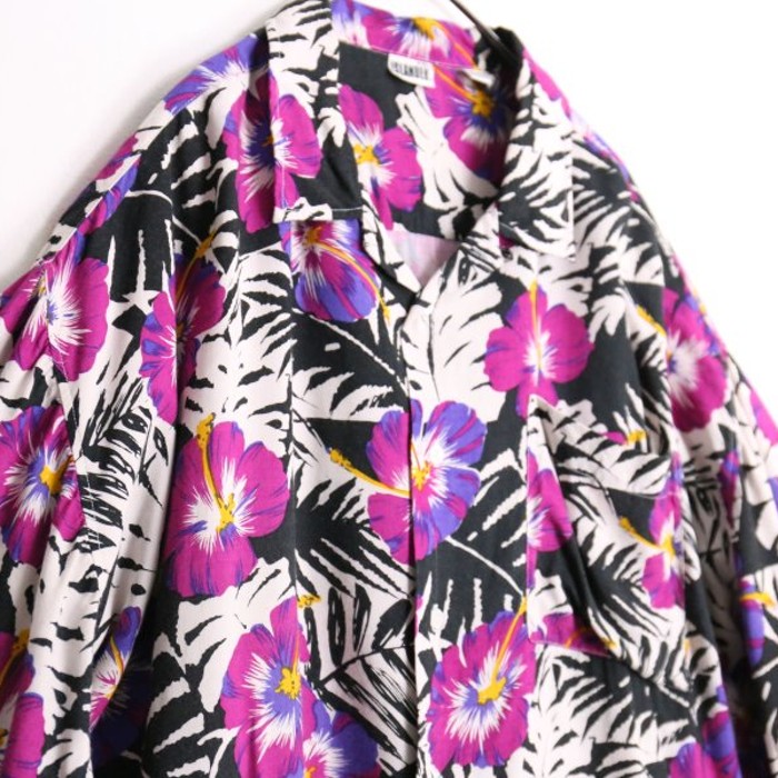 vivid pink flower rayon aloha shirt | Vintage.City 빈티지숍, 빈티지 코디 정보