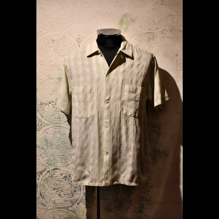 us 1960's cotton jacquard s/s shirt | Vintage.City 古着屋、古着コーデ情報を発信