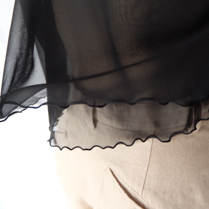 Black shear blouse bolero | Vintage.City 빈티지숍, 빈티지 코디 정보