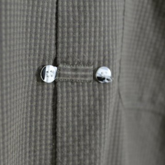 Striped design brown band collar shirt. | Vintage.City 빈티지숍, 빈티지 코디 정보