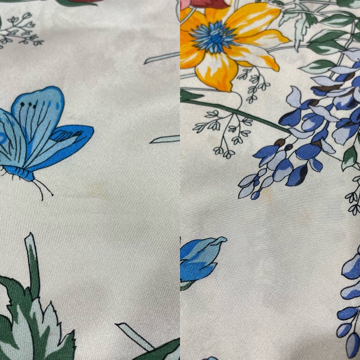 butterfly & flower silk scarf | Vintage.City 古着屋、古着コーデ情報を発信
