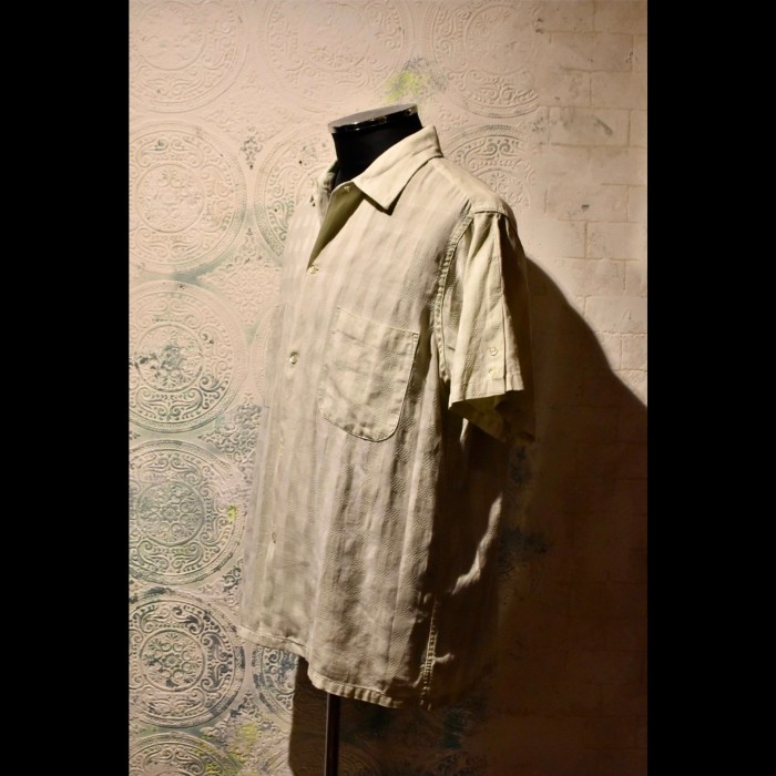 us 1960's cotton jacquard s/s shirt | Vintage.City 古着屋、古着コーデ情報を発信