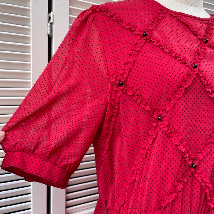 flocky dot red dress | Vintage.City Vintage Shops, Vintage Fashion Trends