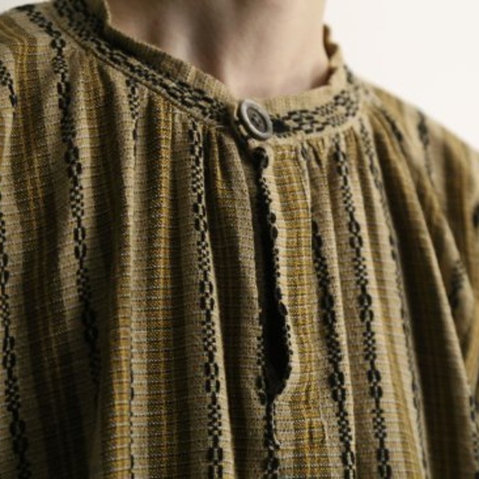 Stripe embroidery pattern ethnic shirt | Vintage.City 빈티지숍, 빈티지 코디 정보