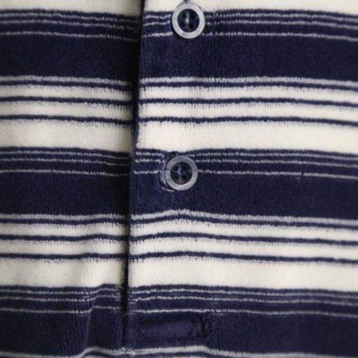 Purple×white border pile lib polo shirt | Vintage.City 빈티지숍, 빈티지 코디 정보