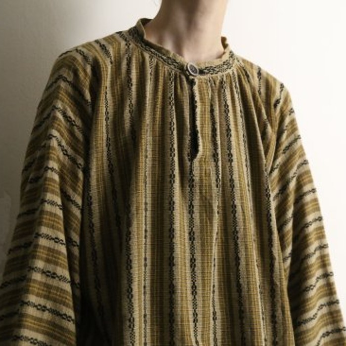 Stripe embroidery pattern ethnic shirt | Vintage.City 빈티지숍, 빈티지 코디 정보