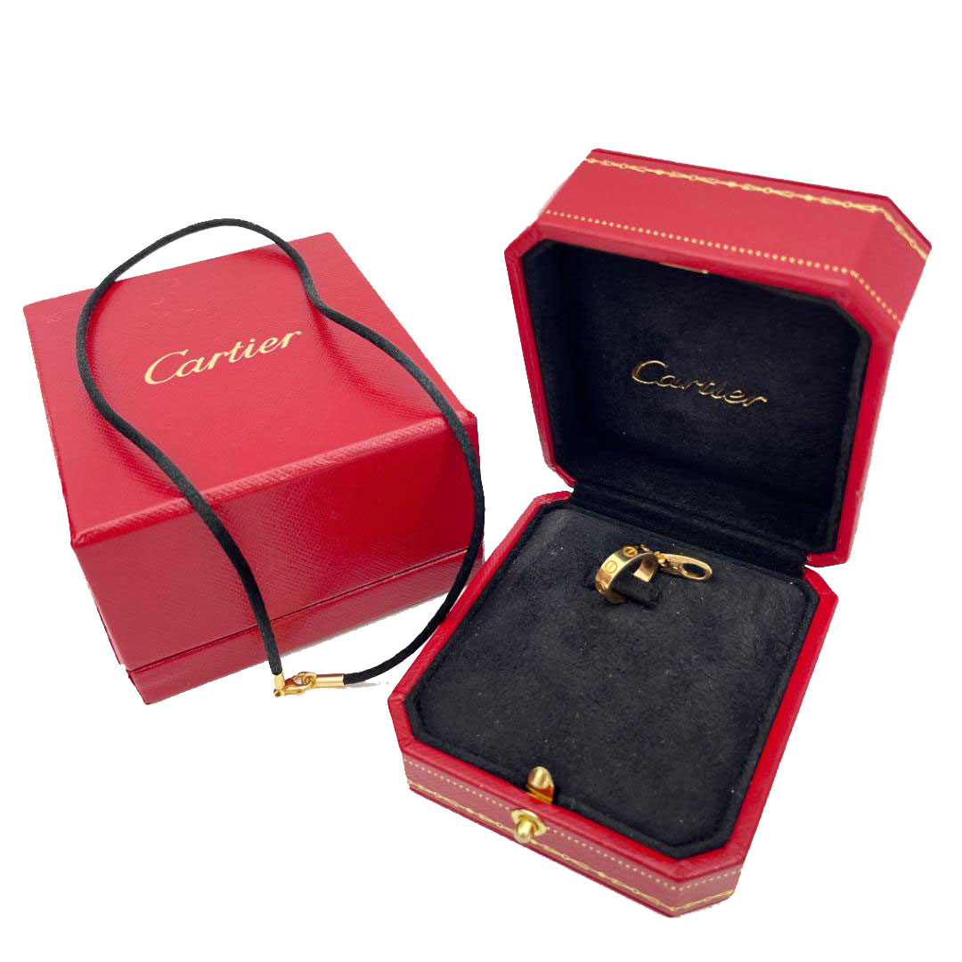 Cartier カルティエ ラブチャーム サテン紐ネックレス 750（K18YG 