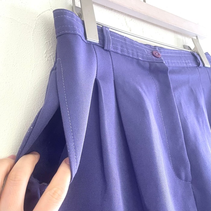 Purple polyester high waist baggy pants | Vintage.City 빈티지숍, 빈티지 코디 정보