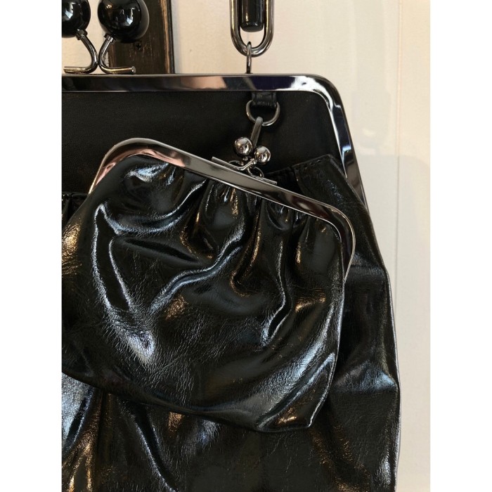 handbag がま口ハンドバック 黒ブラック | Vintage.City 빈티지숍, 빈티지 코디 정보
