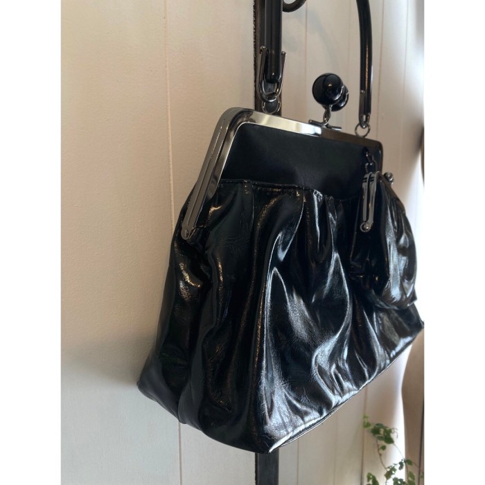 handbag がま口ハンドバック 黒ブラック | Vintage.City 古着屋、古着コーデ情報を発信