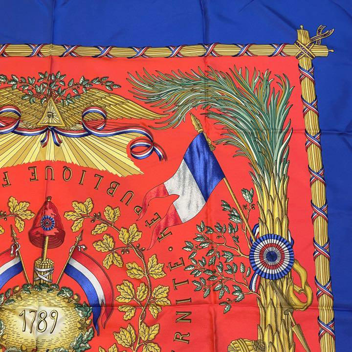 オーダー受付中】 HERMES エルメス スカーフ カレ90 1789年 フランス革命を記念して 