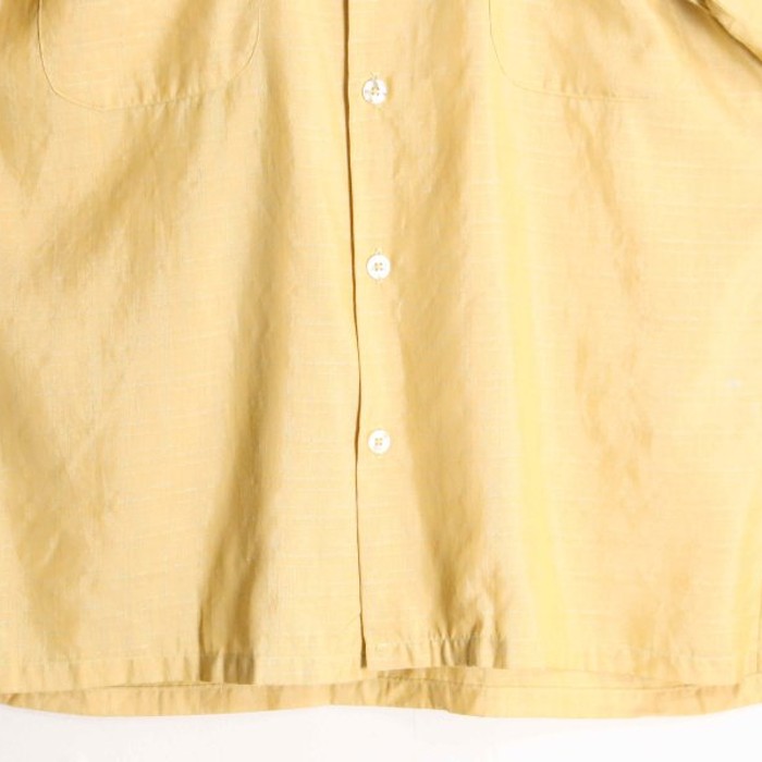 Calm yellow open collar shirt | Vintage.City 古着屋、古着コーデ情報を発信