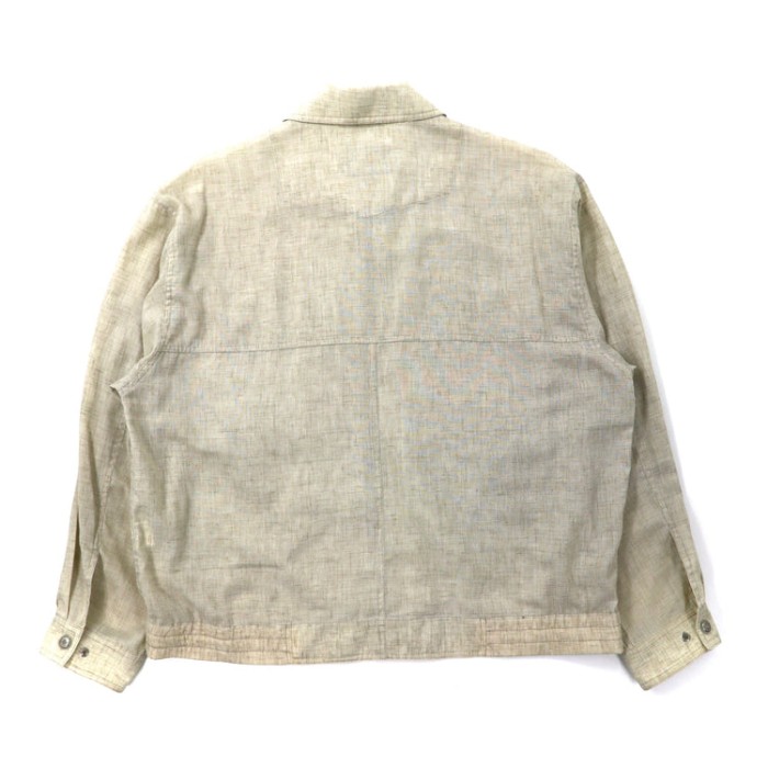 PARIS ボンバージャケット 3L ベージュ リネン ビッグサイズ | Vintage.City 古着屋、古着コーデ情報を発信