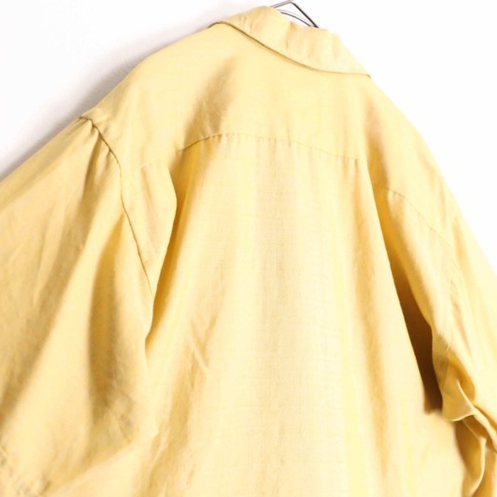 Calm yellow open collar shirt | Vintage.City 古着屋、古着コーデ情報を発信