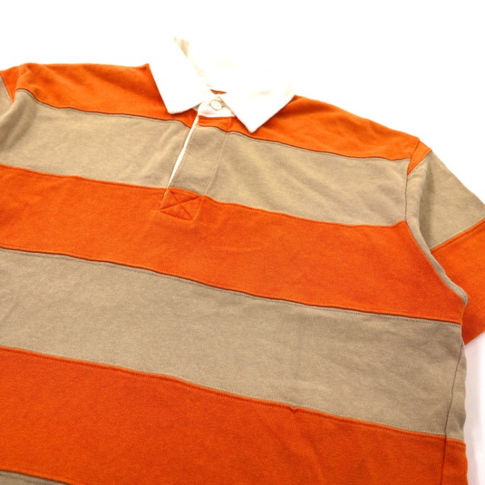 THE U.S NAVAL ポロシャツ M オレンジ ボーダー コットン | Vintage.City 古着屋、古着コーデ情報を発信