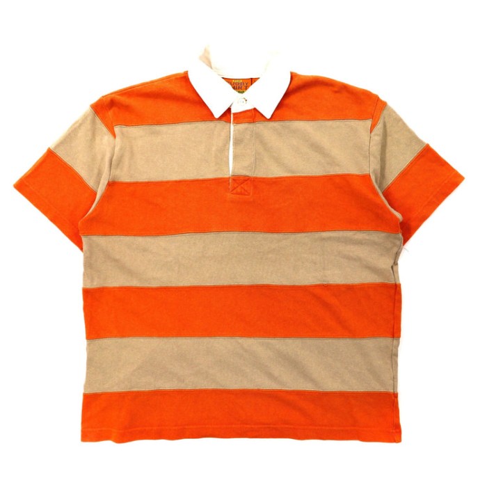 THE U.S NAVAL ポロシャツ M オレンジ ボーダー コットン | Vintage.City 古着屋、古着コーデ情報を発信