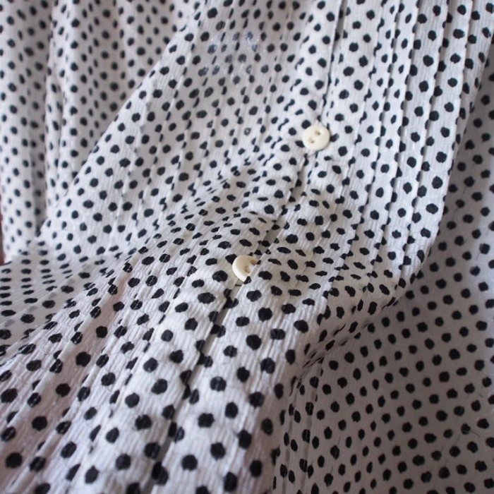 mao collar dot blouse/マオカラーの水玉上品ブラウス | Vintage.City 古着屋、古着コーデ情報を発信
