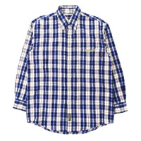 TIMBERLAND ボタンダウンシャツ S ブルー チェック ロゴ刺繍 90s | Vintage.City ヴィンテージ 古着