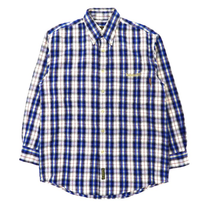 TIMBERLAND ボタンダウンシャツ S ブルー チェック ロゴ刺繍 90s | Vintage.City 古着屋、古着コーデ情報を発信