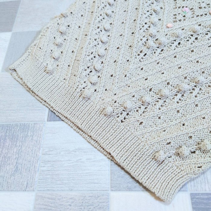 UNKNOWN コットン アクリル 半袖 ハンドニット セーター 手編み | Vintage.City 빈티지숍, 빈티지 코디 정보