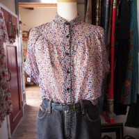 retro flower blouse/ちび丸襟のレトロ花柄ブラウス | Vintage.City 빈티지숍, 빈티지 코디 정보