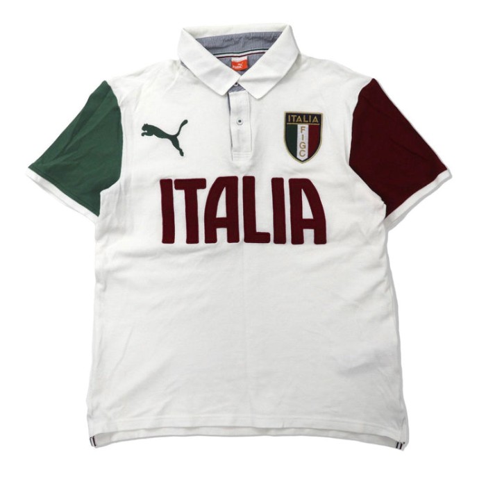 PUMA ポロシャツ L ホワイト コットン ITALIA ロゴ刺繍 | Vintage.City 古着屋、古着コーデ情報を発信