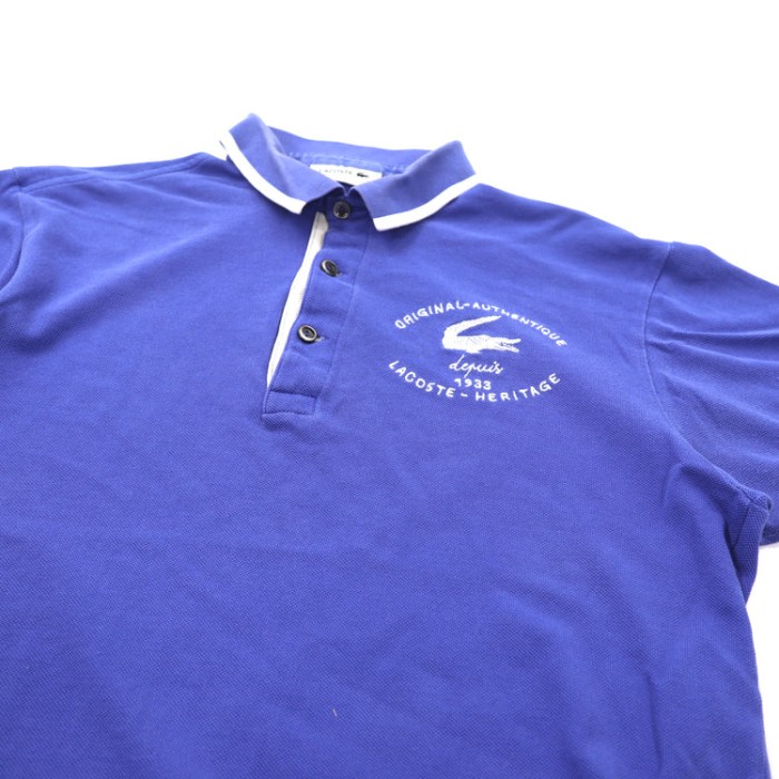 LACOSTE ポロシャツ 3 ブルー コットン ロゴ刺繍 日本製 | Vintage.City 古着屋、古着コーデ情報を発信