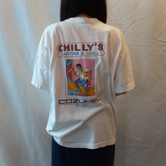 chillys print T-shirt (white) | Vintage.City 빈티지숍, 빈티지 코디 정보