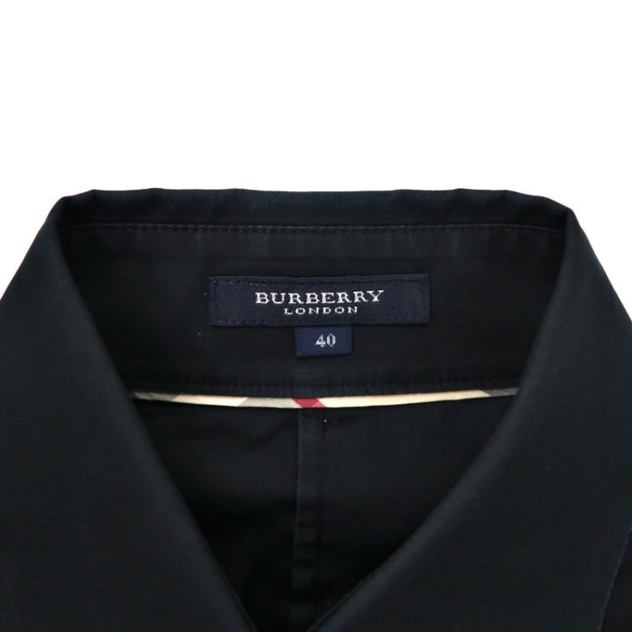 BURBERRY シャツ 40 ネイビー コットン ノバチェック切り替え | Vintage.City 古着屋、古着コーデ情報を発信