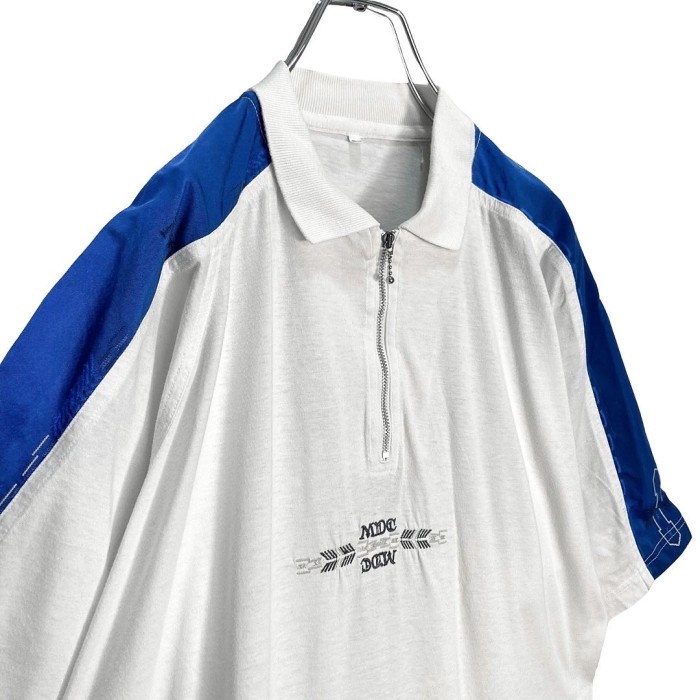 80s S/S half-zip ethnic design shirt | Vintage.City 빈티지숍, 빈티지 코디 정보