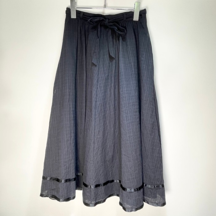 ブラック　ウエストリボンふんわりスカート | Vintage.City 빈티지숍, 빈티지 코디 정보
