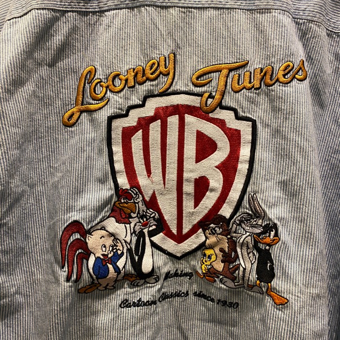 90s Looney Tunes 刺繍 ヒッコリー シャツ | Vintage.City 빈티지숍, 빈티지 코디 정보