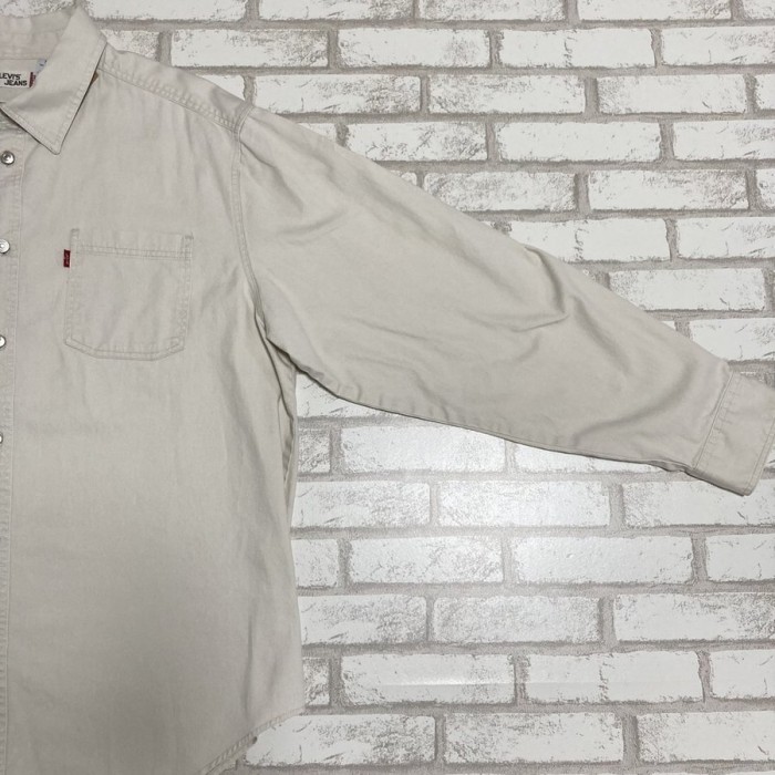 リーバイスジーンズ 白/ホワイト　Yシャツ・ワイシャツ　コットン100％　XL | Vintage.City 古着屋、古着コーデ情報を発信