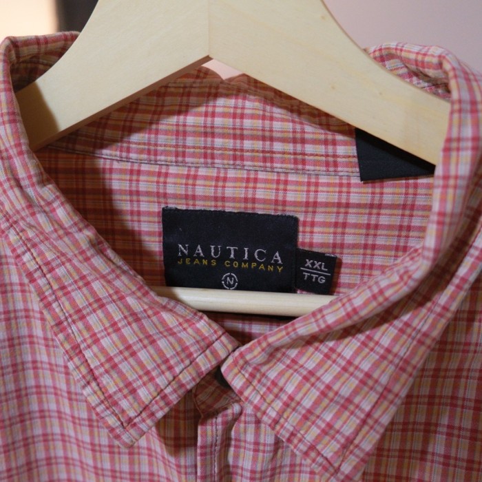 【SUMMER SALE】NAUTICA ビックシャツ レッド×ホワイト | Vintage.City 古着屋、古着コーデ情報を発信