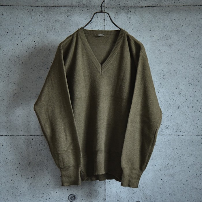 イタリア軍 ウール Vネック セーター Itarian Army Wool | Vintage.City