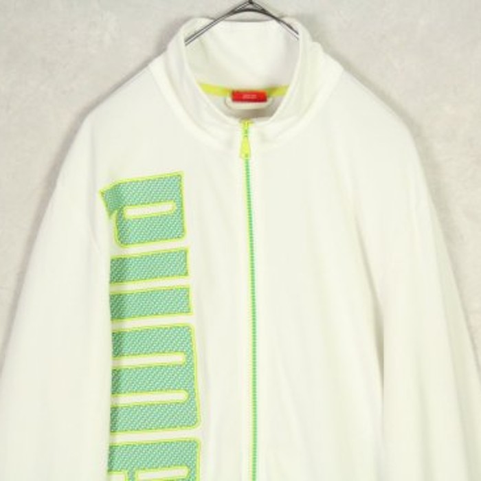 "PUMA" neon logo white track jacket | Vintage.City Vintage Shops, Vintage Fashion Trends