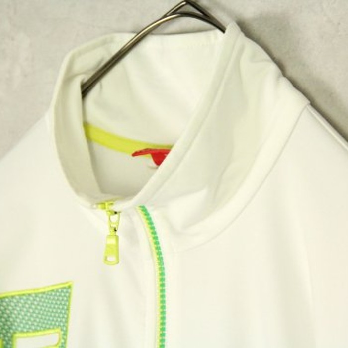 "PUMA" neon logo white track jacket | Vintage.City 빈티지숍, 빈티지 코디 정보