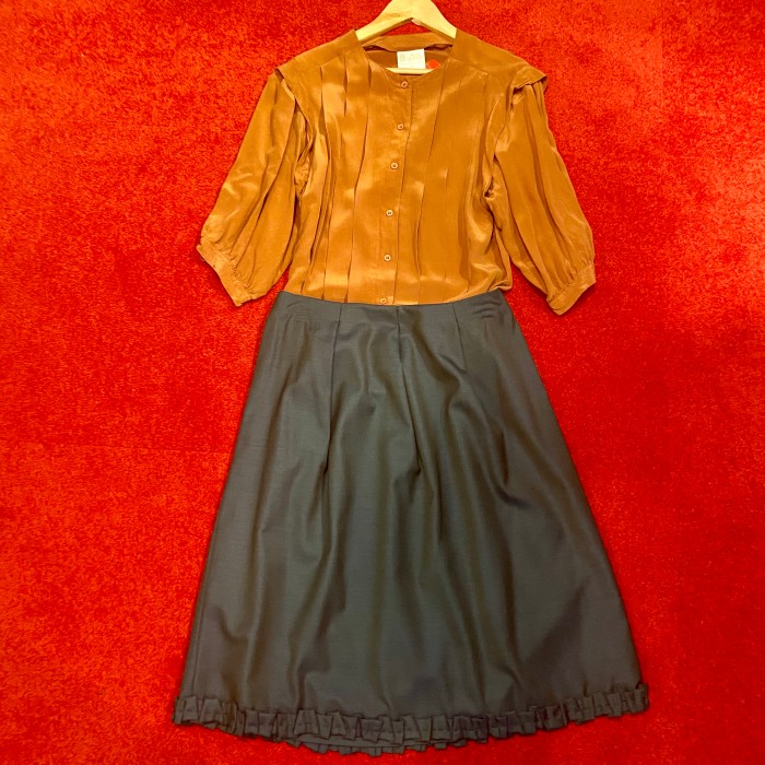 used オーダーメイド裾フリルスカート チャコールグレー | Vintage.City 빈티지숍, 빈티지 코디 정보