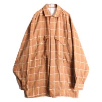 gold line check brown loose shirt | Vintage.City Vintage Shops, Vintage Fashion Trends