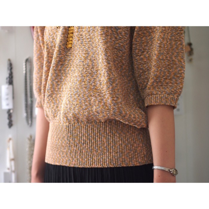 knit tops ポリエステルニット 半袖 | Vintage.City 빈티지숍, 빈티지 코디 정보
