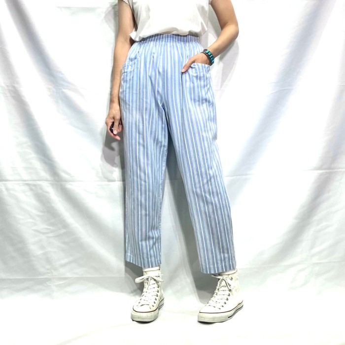 Made in USA light blue stripe easy pants | Vintage.City 빈티지숍, 빈티지 코디 정보
