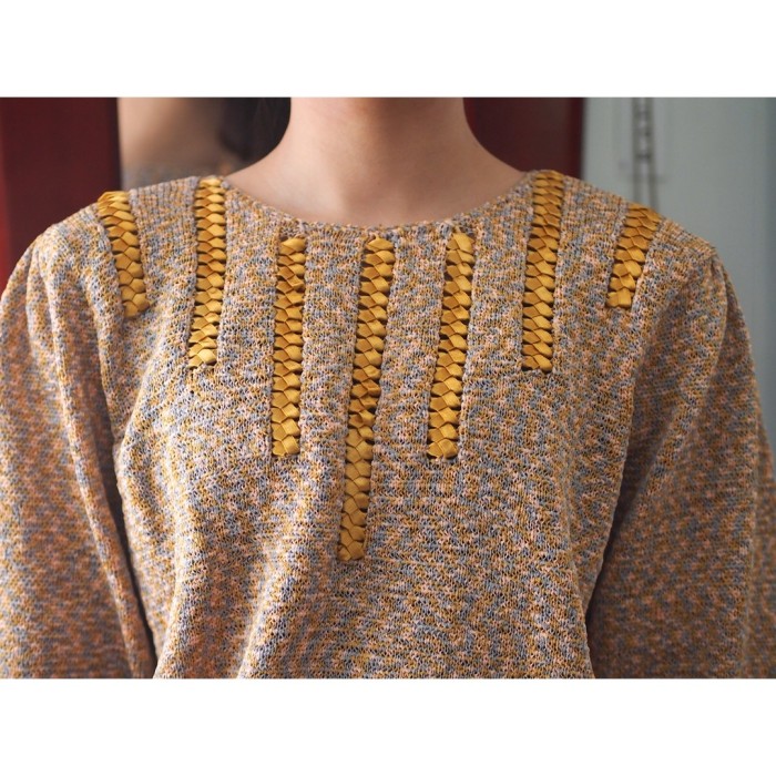 knit tops ポリエステルニット 半袖 | Vintage.City 古着屋、古着コーデ情報を発信