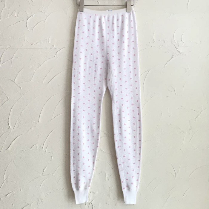 USA MERVYNS pink floral thermal leggins | Vintage.City 古着屋、古着コーデ情報を発信