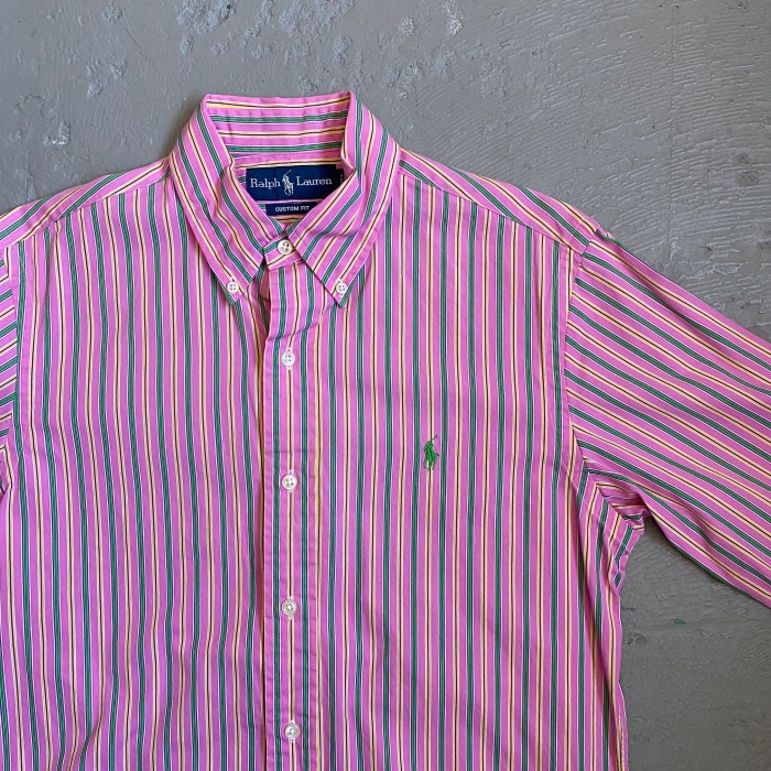 90s ラルフローレン ストライプシャツ S ピンク | Vintage.City 빈티지숍, 빈티지 코디 정보