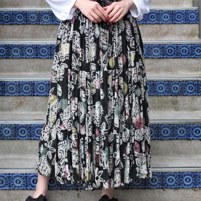 アメリカ古着花柄ミラーデザインイージーロングスカート | Vintage.City