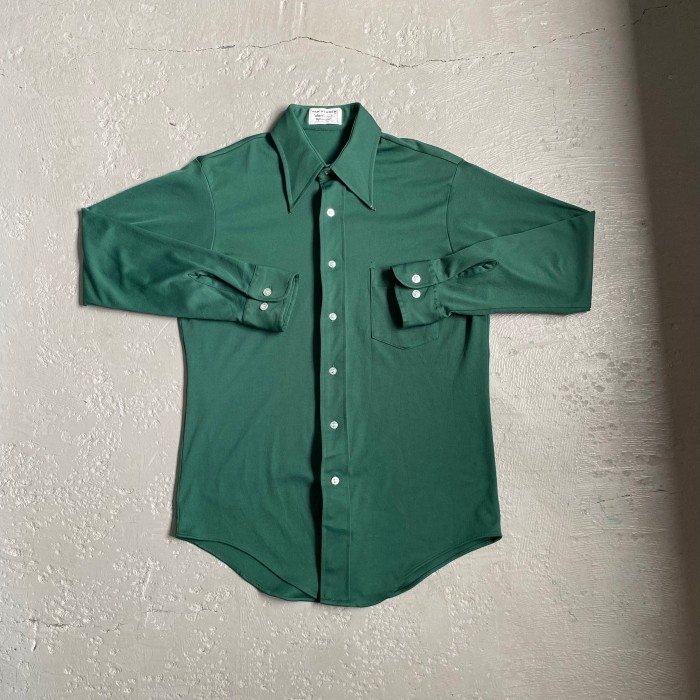 70s VAN HEUSEN バンヒューゼン ポリシャツ グリーン | Vintage.City 古着屋、古着コーデ情報を発信