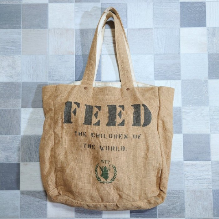 FEED Project オーガニックコットン リバーシブル トートバッグ | Vintage.City 빈티지숍, 빈티지 코디 정보