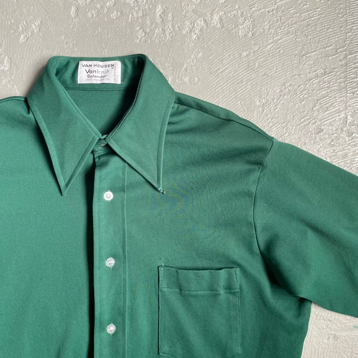 70s VAN HEUSEN バンヒューゼン ポリシャツ グリーン | Vintage.City 古着屋、古着コーデ情報を発信